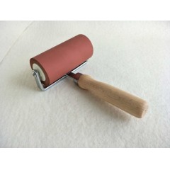 版画工具高品质橡胶滚筒、专业版画滚筒《榉木柄滚筒》适合凸版（6寸）