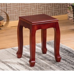 实木凳子家用圆凳餐桌凳板凳时尚木头凳创意中式凳可摞叠餐厅凳子 (红木色）
