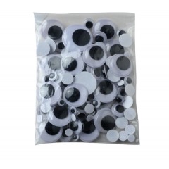 手工动物小眼睛贴配件（大小混合100只/包）