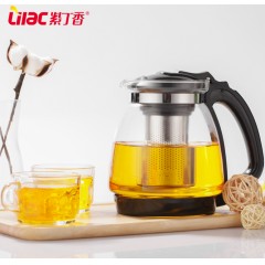 紫丁香耐热玻璃过滤茶壶1700ML