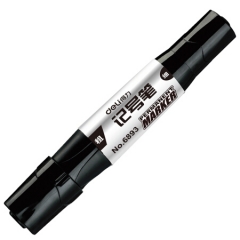 得力(deli6893 物流专用双头油性记号笔大头笔（黑色） 10支/盒