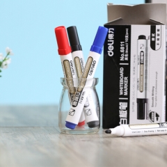 得力(deli)6811黑色白板笔 可擦易擦 10支/盒