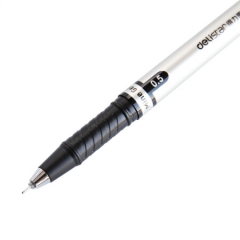 得力(deli)0.5mm黑色全针管中性笔 碳素水笔签字笔 12支/盒S36