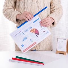 得力(deli)5854 10只A4抽杆夹 粗9mm拉杆文件资料夹 单色10个/包 4色随机