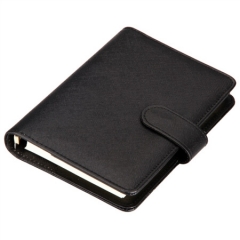 得力3152皮面本/记事本7in/96页6孔多功能活页 颜色随机