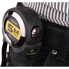 得力（deli）79551 全包胶5m自锁钢卷尺/尺子 轻巧便携 黑色