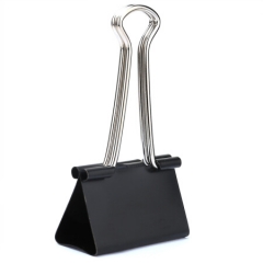 得力(deli)8562  24只41mm黑色长尾票夹 金属票据夹燕尾夹铁夹子 大号