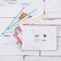 得力（deli）5524 A5透明防水拉链袋/文件袋/资料档案 12只装