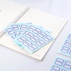 得力(deli)108枚25×30mm蓝框不干胶标签贴纸自粘性标贴纸姓名贴 9枚/张7192