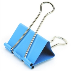 得力(deli)12只50mm彩色长尾票夹 金属票据夹燕尾夹铁夹子 大号8551ES