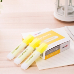 得力S625荧光笔 水性记号笔 黄色 1支 （10支/盒）