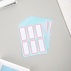 得力（deli）7182标签贴纸不干胶标签贴红色边框(25*53mm)12张/本 25本/包（单位：本）