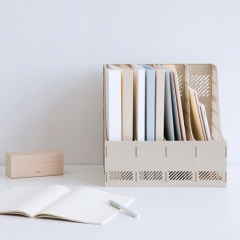 得力9848四栏镂空文件筐（灰色）