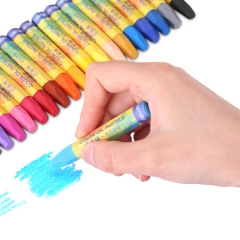 得力(deli)24色学生六角杆易上色油画棒 儿童蜡笔绘画笔72052
