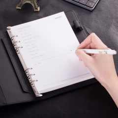 得力(deli)3164  25K/100页6孔商务活页皮面本/办公记事本笔记本子 雅士黑