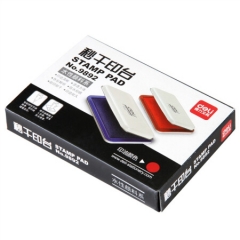 得力9892 120*80mm金属方形中号秒干印台印泥 红色