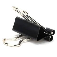 得力8566  黑色长尾票夹 60只15mm 小号