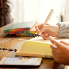 得力(deli)25K/112页活力彩色皮面本软抄本记事本笔记本子 3183