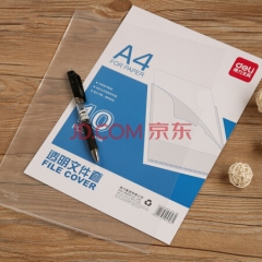 得力(deli)10只A4透明两页文件套 单片夹文件袋 5706