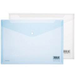 得力(deli)10只A4透明按扣文件袋资料袋档案袋 蓝8308（单位：包）