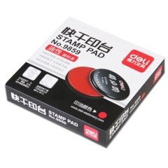 得力(deli)φ89mm金属盖快干秒干印台印泥 红色9859