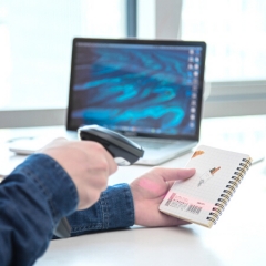 得力（deli）14882 手机支付有线扫码枪一维码扫描器条码枪 即插即用(黑色)