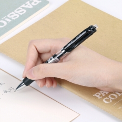 得力(deli)0.7mm按动黑色中性笔水笔签字笔 12支/盒S02