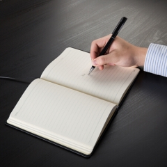 得力(deli)112页商务皮面本 办公记事本笔记本子 (18K16K随机发货)黑色3161