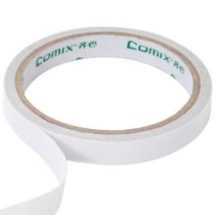 齐心（COMIX）10卷装12mm*10y(9.1米）棉纸双面胶带 办公文具 MJ1210-10