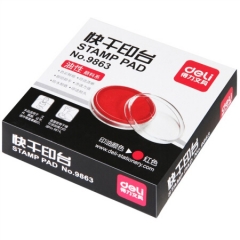 得力9863圆形快干印台印泥80mm 红色（单位 个）