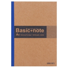 得力(deli)7672  A5/30页无线装订软抄本办公记事本 文具笔记本子