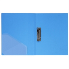 得力(deli)5301 实用文件夹 A4单强力夹+插袋 蓝色 单只装