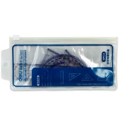 得力（deli）9597 学生文具 绘图尺子四件套尺（直尺+三角尺*2+量角器）