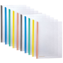 齐心EA856  A4彩色强夹力抽杆夹/报告夹/文件夹 一包5个