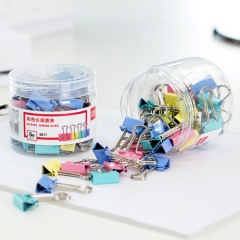 得力(deli)80只19mm彩色长尾票据夹 金属铁夹子燕尾夹33426