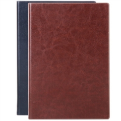 得力(deli)3186 商务皮面本记事本笔记本子 25K/160页商务棕