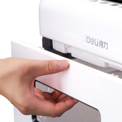 得力9911碎纸机 4级保密 单次可碎8张 连续碎纸10分钟 最大碎纸幅面A4 容量16L 可碎卡、光盘 白色 单位：台