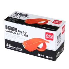 得力(deli)金属刀口封箱器打包器胶带底座 适用胶带宽度48mm内胶带切割机 颜色随机801