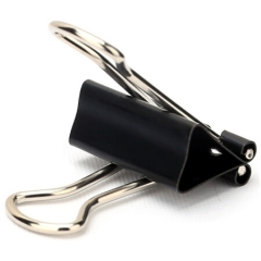 得力8565 黑色长尾票夹 19mm小号 40只/筒  96筒/箱