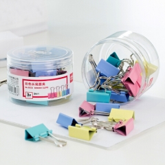 得力(deli)48只32mm彩色长尾票据夹 金属铁夹子燕尾夹33424