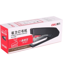 得力0468 大号省力型订书机搭配12#钉 可装150枚钉书针 黑色