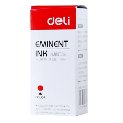 得力9879财务印章光敏印油 红色光敏印章油10ml