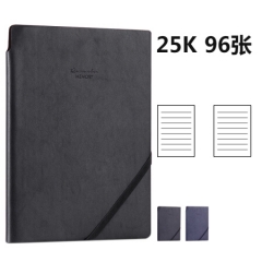 得力22215 商务绑带皮面记事本 96页25K（商务黑）