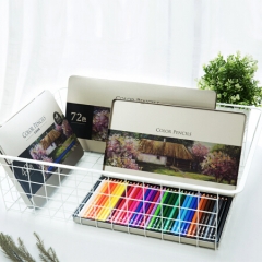 得力（deli）6568铁盒装72色油性彩铅彩色铅笔填色笔