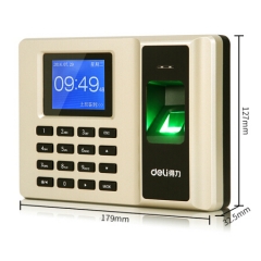 得力（deli）33153 智能指纹考勤机 免软件脱机打卡机 自动生成报表 U盘下载