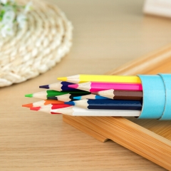 得力优酷7012彩色铅笔(混色)(12支/桶)   单位：桶