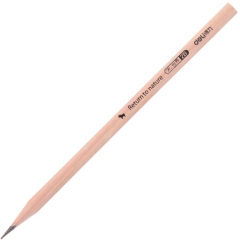 得力(deli)木世界系列六角笔杆原木2B铅笔考试专用学生铅笔 50支/桶S907