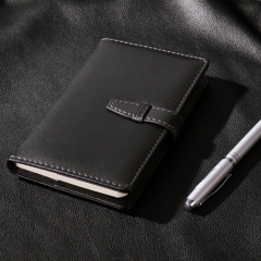 得力(deli)64K/120页简约扣带皮面本记事本笔记本子 颜色随机3336