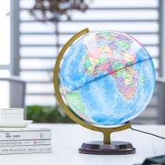 得力(deli) 发光旋转地球仪 Φ32cm木座金属架 办公家居摆设 3036