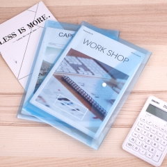 得力5505透明A4按扣文件袋资料袋 一包10个